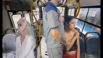 Construction Worker Exposes Himself And Has Sex With A Woman On A City Bus.